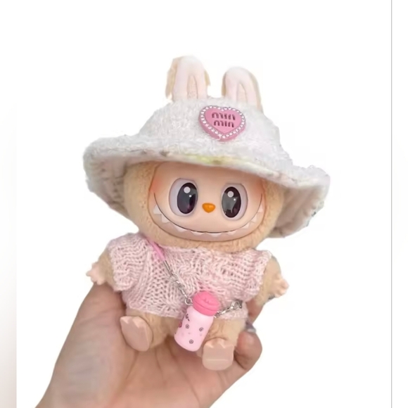 Hat, Sweater And Bottle Water Set For Labubu Or Any Other 15-17cm Doll- NIP - Picture 2 of 2